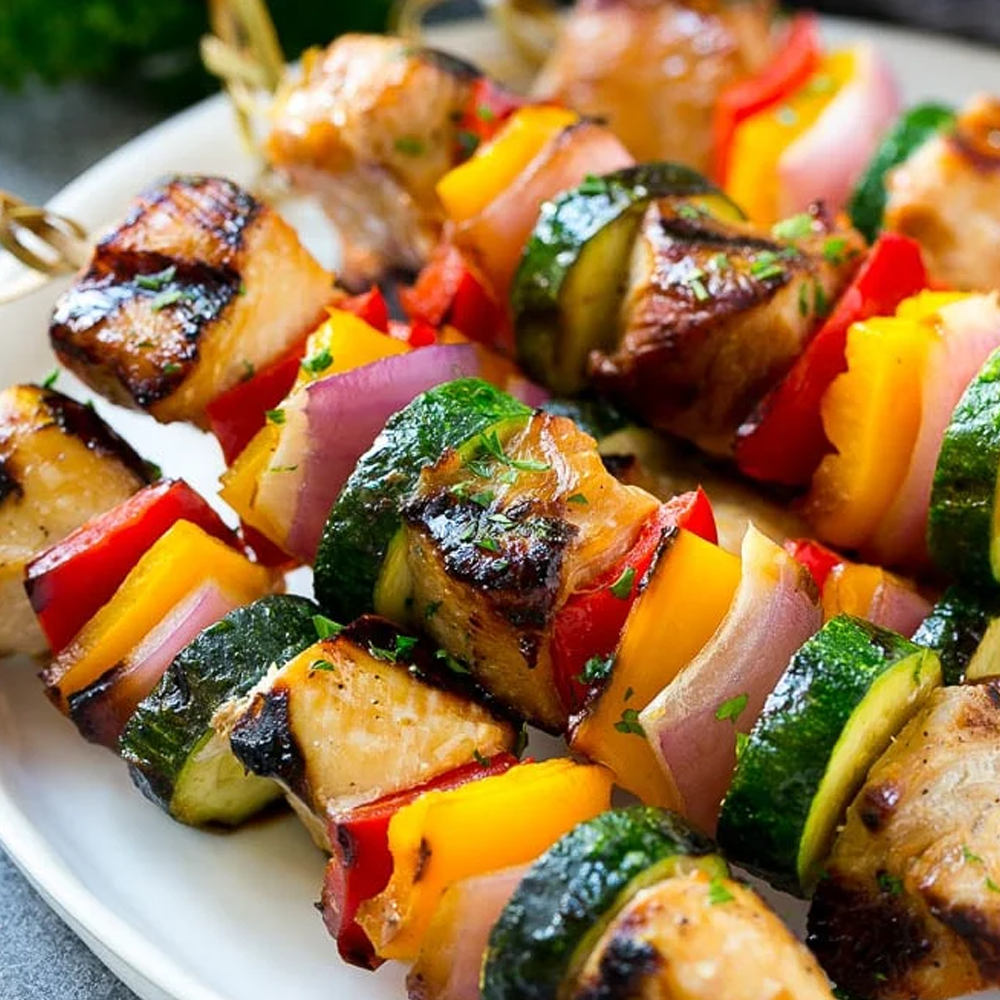 Image of Grilled Chicken & Veggie Kabobs