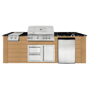 8ft Outdoor Kitchen - Cedar Cabinet w/ Black Granite Countertop