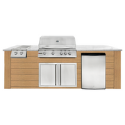 8ft Outdoor Kitchen - Cedar Cabinet w/ White Granite Countertop