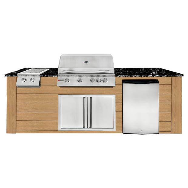 8ft Outdoor Kitchen - Cedar Cabinet w/ Black Granite Countertop