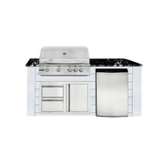 6ft Outdoor Kitchen - White Cabinet w/ Black Granite Countertop