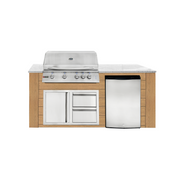 6ft Outdoor Kitchen - Cedar Cabinet w/ White Granite Countertop