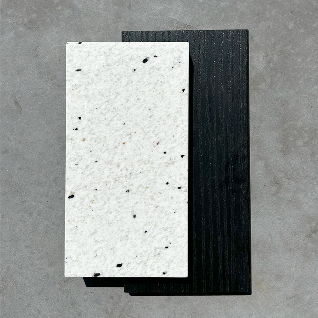 6ft Outdoor Kitchen - Black Cabinet w/ White Granite Countertop