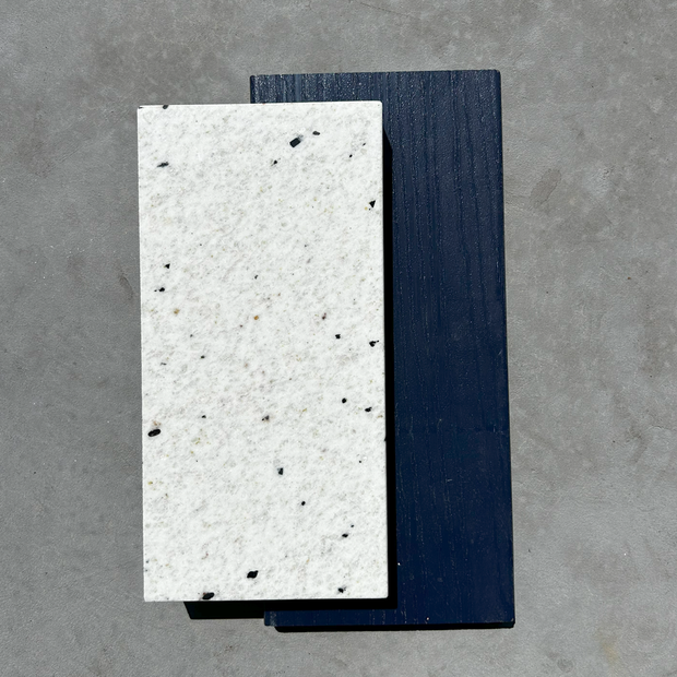 6ft Outdoor Kitchen - Blue Cabinet w/ White Granite Countertop